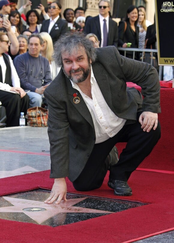 Peter Jackson reçoit son étoile sur le Walk of Fame à Hollywood, le 8 décembre 2014.