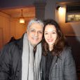 Enrico Macias et Éliette Abécassis pour les 1 an du salon de coiffure de Sarah Guetta le 8 décembre 2014 à Paris
