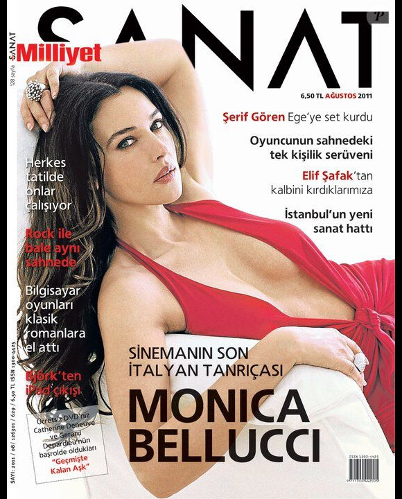 Monica Bellucci, en couverture du magazine turque Milliyet Sanat. Août 2011.