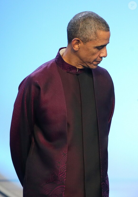 Le président américain Barack Obama lors de la réception donnée par le couple présidentiel chinois pendant le Sommet de l'APEC 2014 à Pékin, le 10 novembre 2014.