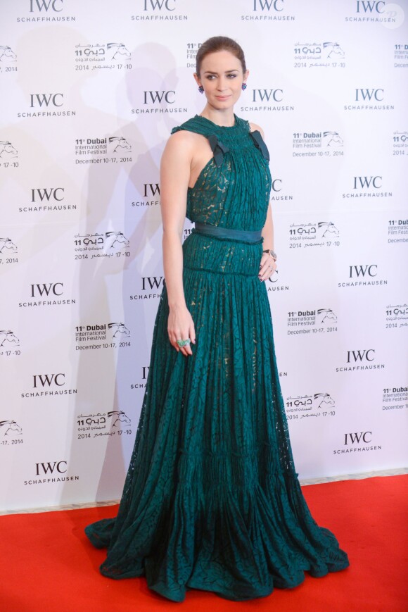 Emily Blunt en Lanvin à l'ouverture du 11e Dubai International Film Festival, le 10 décembre 2014.
