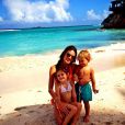 Alessandra Ambrosio en vacances avec ses enfants à Saint-Barthélémy, fin novembre 2014.