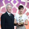 Clotilde Hesme receives the best performance for an actress from Alan Rickman during the 14th Marrakech Film Festival closing ceremony in Marrakech, Morocco on December 13, 2014. Photo by Nicolas Briquet/ABACAPRESS.COM14/12/2014 - Marrakech