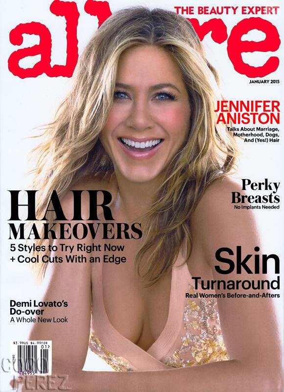 Jennifer Aniston en couverture du magazine Allure, pour le numéro de janvier 2015.
