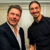 Zlatan Ibrahimovic et Petter Varner, le directeur général de Dressmann, avec qui il a signé un accord pour lancer sa propre marque de vêtements
