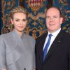 Exclusif - La princesse Charlene et le prince Albert II de Monaco, photo officielle réalisée à l'automne 2013. Maman des jumeaux Gabriella et Jacques nés le 10 décembre 2014, la princesse Charlene a confié ses premiers mots depuis la naissance à Nice-Matin, dans un entretien publié le 17 décembre.