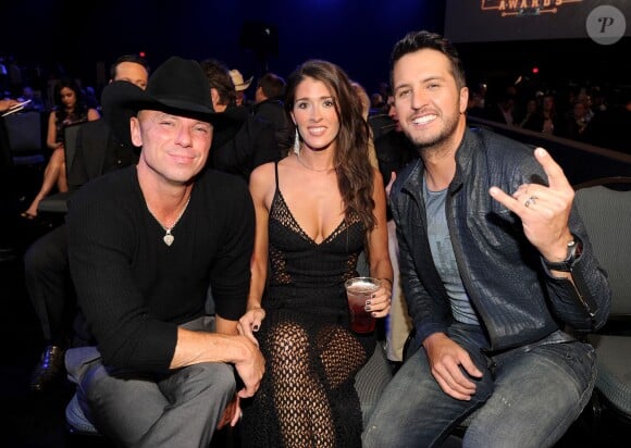 (L-R) Kenny Chesney, Mary Nolan, and Luke Bryan at the 2014 American Country Countdown Awards on FOX at the Music City Center on December 15, 2014 in Nashville, Tennessee, USA. Photo by Frank Micelotta/PictureGroup/ABACAPRESS.COM16/12/2014 - Nashville