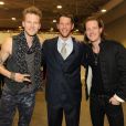 Brian Kelley (L) and Tyler Hubbard (R) of Florida Georgia Line with LA Dodger Clayton Kershaw at the 2014 American Country Countdown Awards on FOX at the Music City Center on December 15, 2014 in Nashville, Tennessee, USA. Photo by Frank Micelotta/PictureGroup/ABACAPRESS.COM16/12/2014 - Nashville