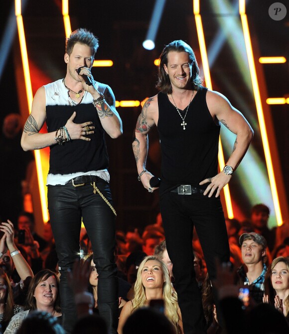 Brian Kelley and Tyler Hubbard of Florida Georgia Line host the 2014 American Country Countdown Awards on FOX at the Music City Center on December 15, 2014 in Nashville, Tennessee, USA. Photo by Frank Micelotta/PictureGroup/ABACAPRESS.COM16/12/2014 - Nashville
