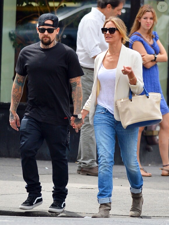 Exclusif - Cameron Diaz et Benjamin Madden (Benji Madden) à New York, le 8 septembre 2014.