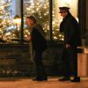 Exclusif - Prix Spécial - Johnny Hallyday a passé la soirée avec Roman Polanski à Gstaad en Suisse, le 29 décembre 2014.