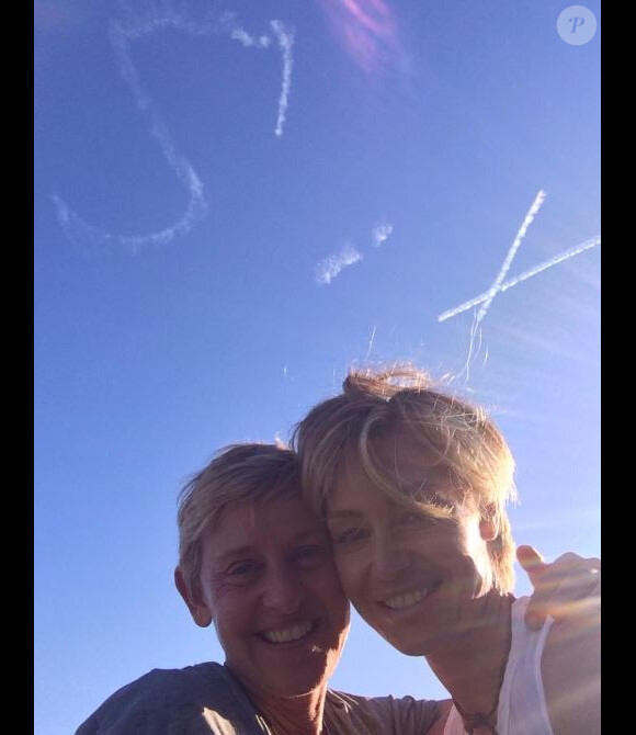 Portia de Rossi et Ellen DeGeneres fêtent leur 6e anniversaire de mariage, le 16 août 2014.
