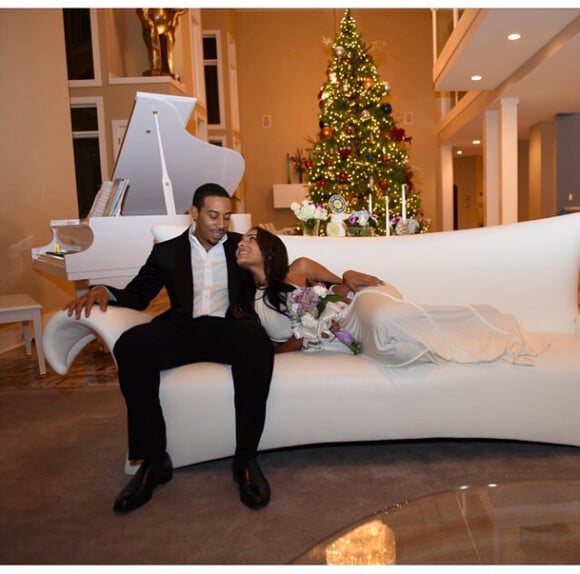 Eudoxie, sublime le jour de son mariage at home avec Ludacris, le 24 décembre 2014