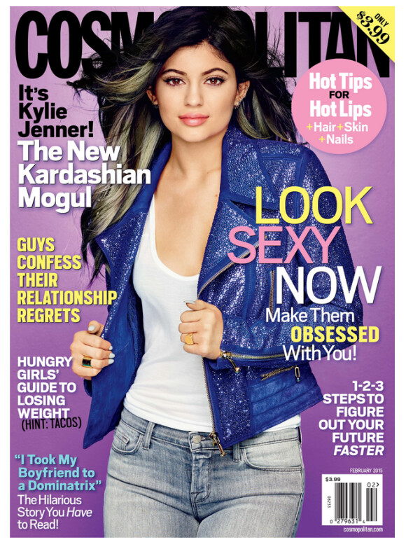 Kylie Jenner en couverture du magazine Cosmopolitan du mois de janvier 2015