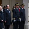 Anne Hidalgo, Bernard Cazeneuve, François Hollande, Bernard Boucault et Jean Daubigny réunis à Paris après le massacre de Charlie Hebdo le 8 janvier 2015