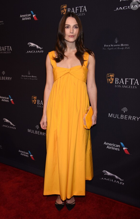 Keira Knightley enceinte lors de la soirée BAFTA Los Angeles 2015 Awards Season Tea Party au Four Seasons de Beverly Hills, Los Angeles, le 10 janvier 2015.