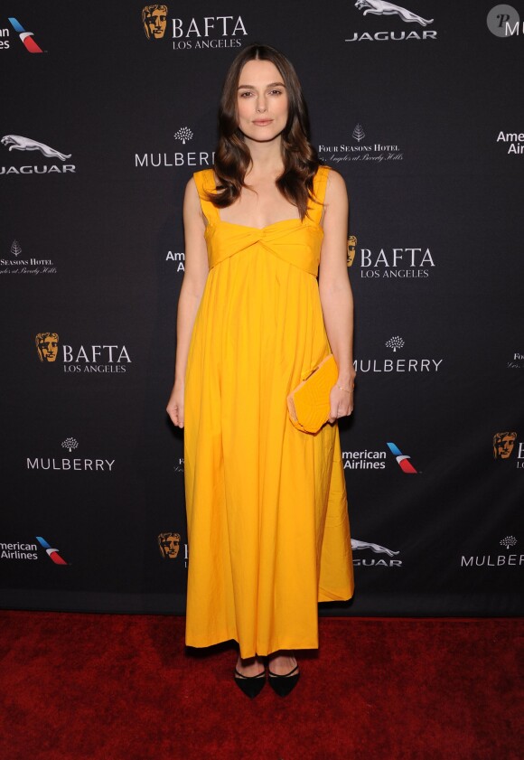 Keira Knightley enceinte lors de la soirée BAFTA Los Angeles 2015 Awards Season Tea Party au Four Seasons de Beverly Hills, Los Angeles, le 10 janvier 2015.