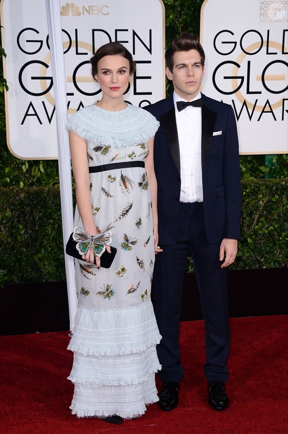 Keira Knightley et James Righton aux Golden Globe Awards 2015.