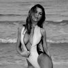Abbey Clancy révèle un cliché d'elle, enceinte de trois mois, sur Instagram le 12 janvier 2015.