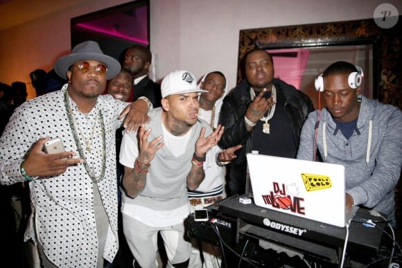 Sincere, Chris Brown et Sean Kingston à Los Angeles. Le 27 décembre 2014.