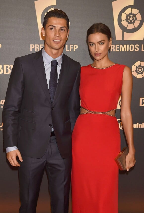 Cristiano Ronaldo et sa compagne Irina Shayk lors de la soirée de gala de la Liga à Madrid le 27 octobre 2014
