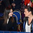 La princesse Stéphanie de Monaco était accompagnée de ses filles Camille Gottlieb et Pauline Ducruet le 18 janvier 2015 au chapiteau Fontvieille, au 4e soir du 39e Festival International du Cirque de Monte-Carlo.