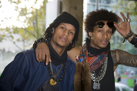 Les Twins (Laurent et Larry Bourgeois) - Arrivée des people au défilé Anthony Vaccarello printemps-été 2015 lors de la Fashion Week à Paris, le 23 septembre 2014.