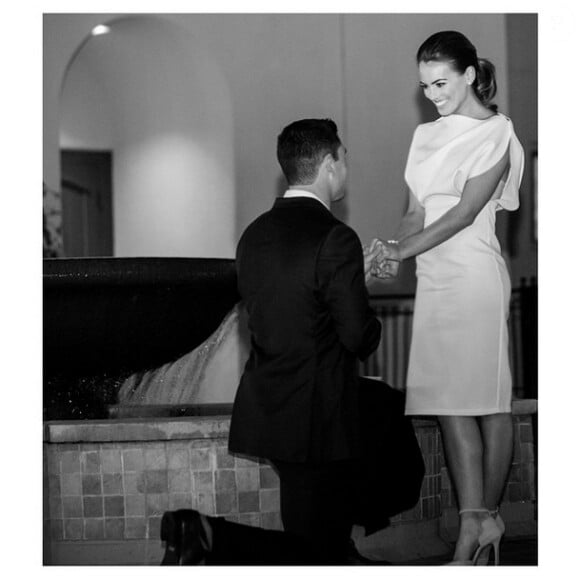 Aaron Murray et Kacie McDonnell lors de leurs fiançailles- photo publiée sur le compte Instagram d'Aaron Murray le 14 octobre 2014