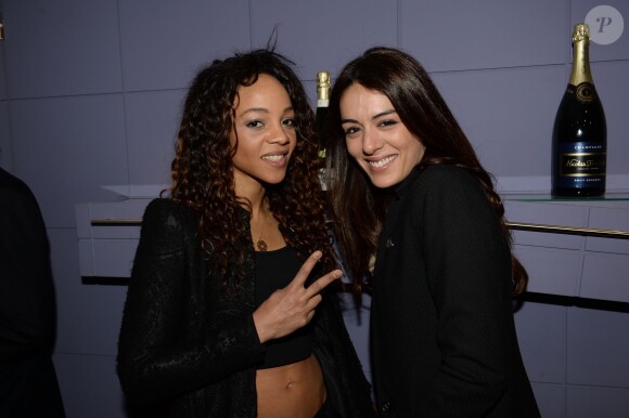 Louisy Joseph et Sofia Essaïdi - Galette des rois au show room Nicolas Feuillatte à Paris. Janvier 2015.