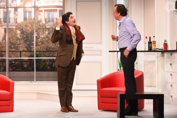 Michel Leeb, Guy Lecluyse lors du filage de la pièce "Le Tombeur" au théâtre des Nouveautés à Paris le 21 janvier 201