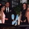 Selena Gomez et son nouvel amoureux le dj "Zedd" partage un taxi avec Jennifer Aniston et Justin Théroux en quittant la soirée qui a suivi la cérémonie des Golden Globes le 11 janvier 2015