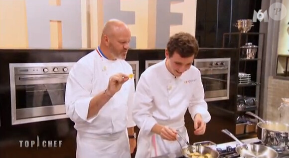 Philippe Etchebest et Martin Volkaerts - Emission Top Chef 2015 sur M6. Prime du 26 janvier 2015.