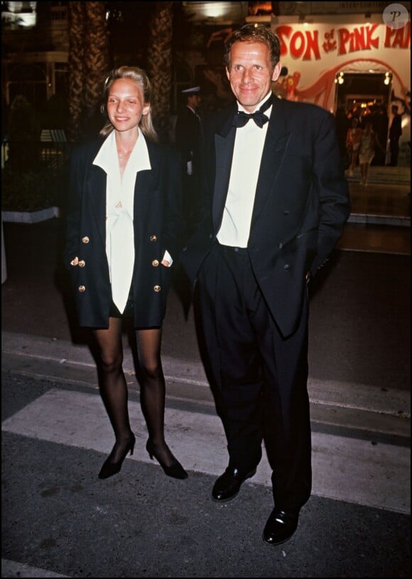 Patrick Poivre d'Arvor et sa fille Solenn au festival de Cannes en 1992.