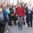 La reine Letizia d'Espagne prenait part le 27 janvier 2015 à une réunion de travail de la Fédération espagnole des maladies rares