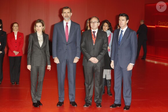 Le roi Felipe VI et la reine Letizia d'Espagne inauguraient le 27 janvier 2015 la 35e édition de la FITUR, le salon international du tourisme de Madrid.