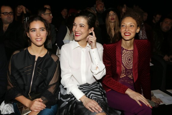 Vahina Giocante, Mélanie Doutey et Chrystèle Saint-Louis Augustin assistent au défilé Zuhair Murad haute couture printemps-été 2015 au Palais de Tokyo. Paris, le 29 janvier 2015.