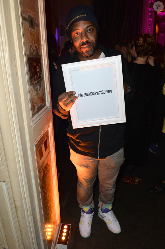 Le DJ Naughty J assiste à la soirée de présentation de la collection Reebok Classics X Sandro au Carmen. Paris, le 29 janvier 2015.