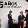 Le roi Felipe VI et la reine Letizia d'Espagne prenaient part le 29 janvier 2015 à une réception organisée au palais de Cibeles, à Madrid, pour les 25 ans de la chaîne Antena 3.