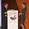 La reine Letizia d'Espagne présidait le 30 janvier 2015 le 1er symposium international sur les cancers de la peau, à Madrid