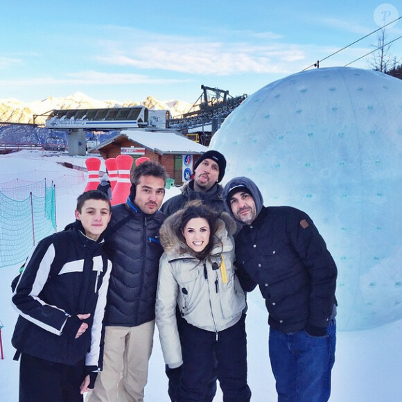 Capucine Anav et l'équipe de Fun Radio, le 25 janvier 2015 au Puy-Saint-Vincent.