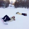 Capucine Anav et MiKL au ski, le 25 janvier 2015 au Puy-Saint-Vincent.