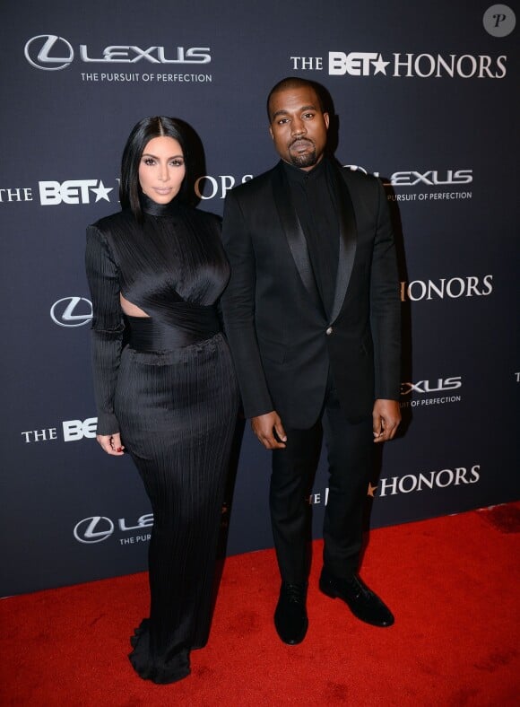 Kim Kardashian et Kanye West aux BET Honors à Washington. Le 24 janvier 2015.