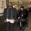 Kim Kardashian et Kanye West arrivent à l'aéroport de Dulles à Washington. Le 24 janvier 2015.