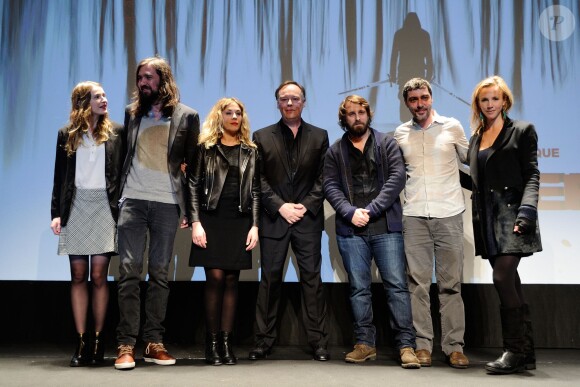 Christa Théret, Rob, Alysson Paradis, Christophe Gans, Alexandre Aja, Gregory Levasseur et Marie Kremer lors du 22e Festival International du Film Fantastique de Gérardmer, le 1er février 2015.