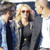 Britney Spears accompagné de son homme Charlie Ebersol lors de son arrivée au Phoenix Stadium de Glendale où s'est déroulé le Super Bowl entre les Seahawks de Seattle et les New England Patriots le 1er février 2015
