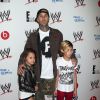 Travis Barker et ses enfants lorrs de la Soiree "Superstars For Hope" au Beverly Hills Hotel a Beverly Hills. Le 15 aout 2013  