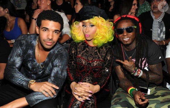 Drake, Nicki Minaj et Lil Wayne aux MTV Video Music Awards 2012. Los Angeles, septembre 2012.