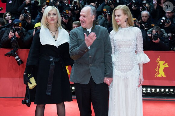 Werner Herzo, sa femme Lena et Nicole Kidman - Avant-première du film "Queen of the Desert" lors du 65e festival du film de Berlin, la Berlinale, le 6 février 2015