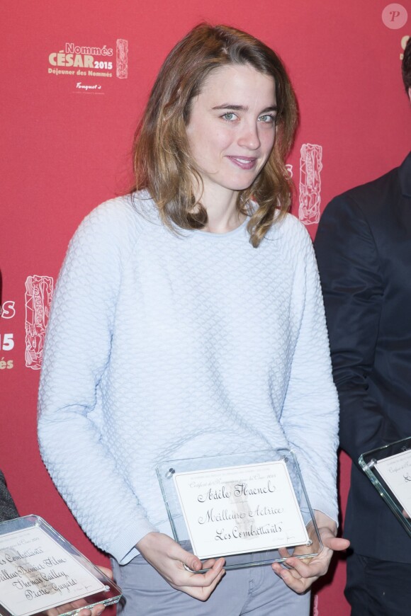 Adèle Haenel nommée dans la catégorie Meilleure Actrice dans le film "Les Combattants" - Déjeuner des nommés aux César 2015 au Fouquet's à Paris, le 7 février 2015. 