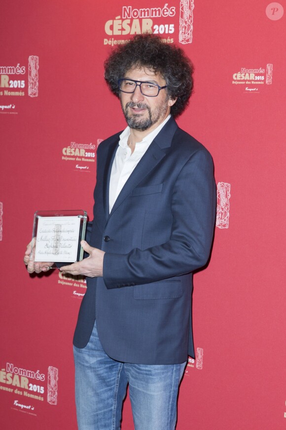 Radu Mihaileanu, nommé dans la catégorie Meilleur Film Documentaire pour le film "Caricaturistes - Fantassins de la Démocratie" - Déjeuner des nommés aux César 2015 au Fouquet's à Paris, le 7 février 2015.